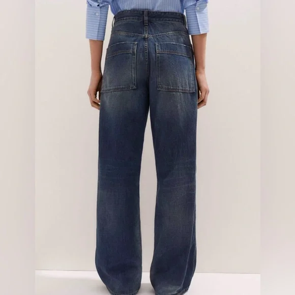 Me+Em Cotton Patch Pocket Utility Jean Baggy Straight Jean Inseam 30'' Sz 31 - Picture 5 of 14